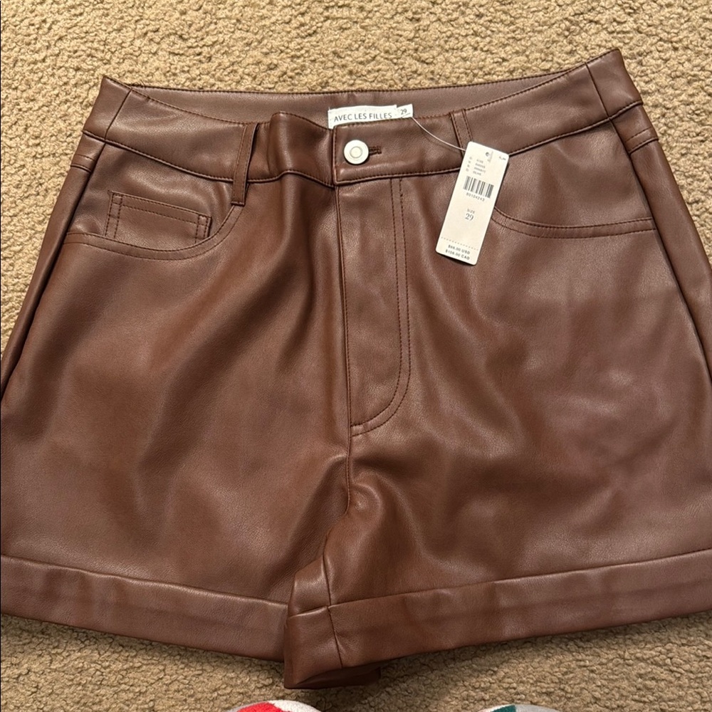 Avec Les Filles Women's Brown Shorts